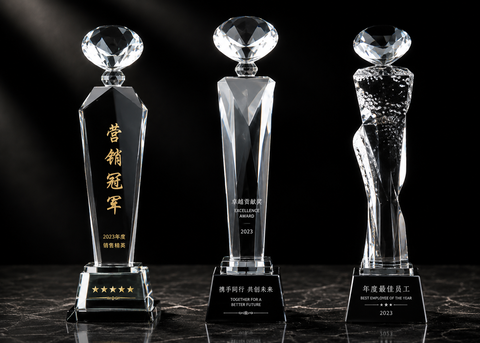 Cutout Circle Crystal Award - custom crystal awards with your logo